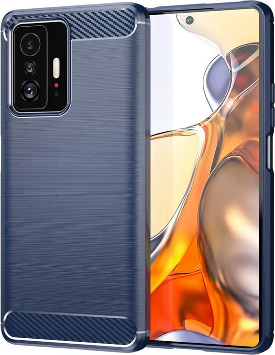 Cover-Discount Xiaomi 11T - Metall Carbon Look Hülle blau (Xiaomi Mi 11T Pro)