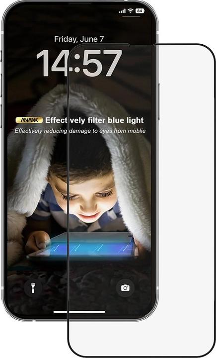 Produktbild Anank 2.5D Transparentes EyeSafe Edition - Anti-Blaulicht Panzerglas für iPhone 16 (1 Stück, Apple iPhone 16)