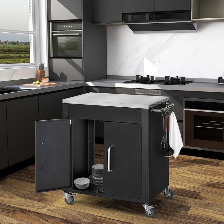 Image du produit Homcom Armoire de cuisine sur roulettes