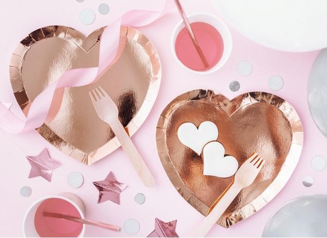Productafbeelding Partydeco Hart van papieren borden (6 x)