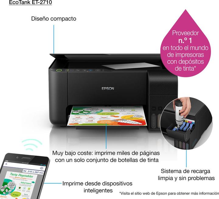 Produktbild Epson ET-2710 EcoTank Unlimited (Tintentank, Farbe)