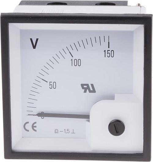 Actual product image Rs Pro DC Voltmeter 72x72mm 90 deg scale 150V