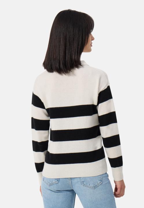 Image du produit Cash-Mere Kaschmir Pullover mit Polokragen gestreift (M)