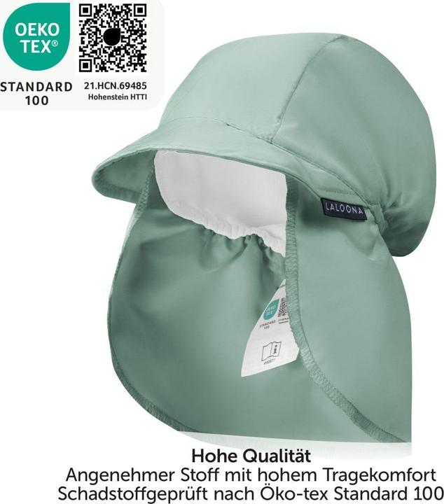 Immagine prodotto La Loona Berretti e cappelli per bambini LaLoona con protezione del collo UPF 80 - verde salvia - (50, 51)