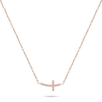 Image du produit Brilio Argent - Bronze collier Croix avec zircons NCL57R