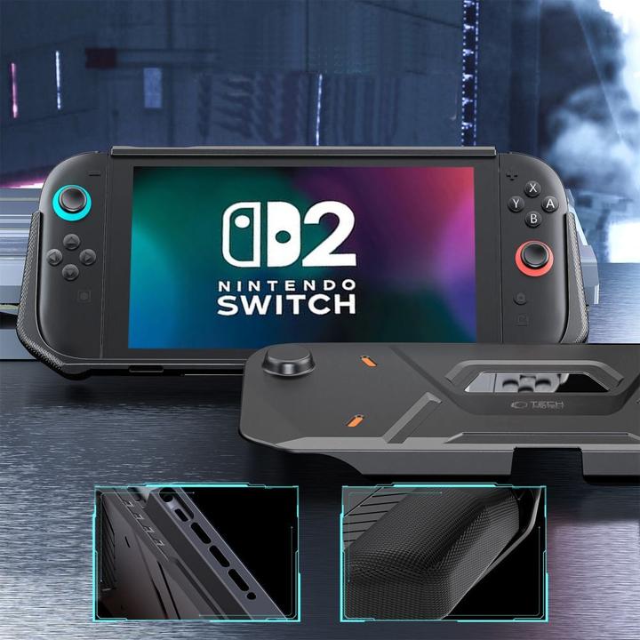 Image du produit Tech-Protect Carbonox-Hülle für Nintendo Switch 2, Schwarz (Switch 2)