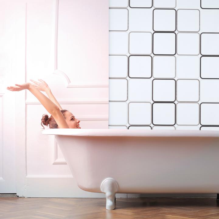 Actual product image Relaxdays Shower Roller Blind SQUARE (100 x 5 x 240 cm)