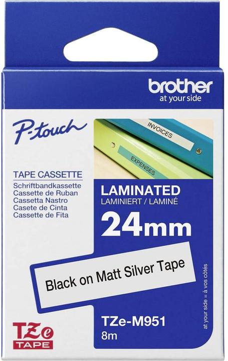 Actual product image Brother Tze-M951 (2.40 cm, Black, Silver)