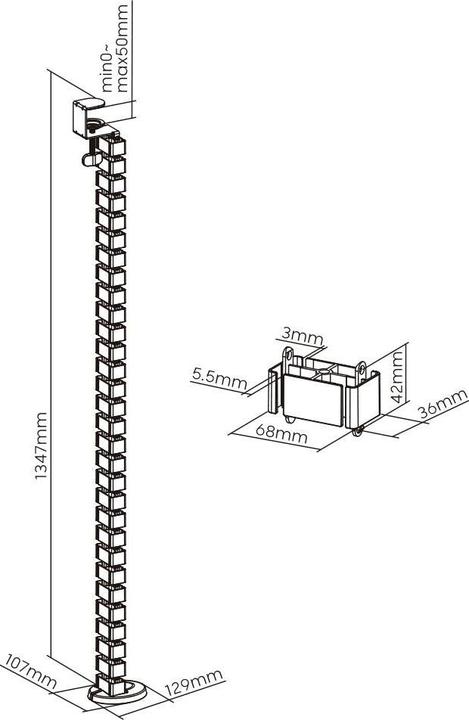 Produktbild myWall Flexible Kabelführung (Kabelschlauch, 134.70 cm)