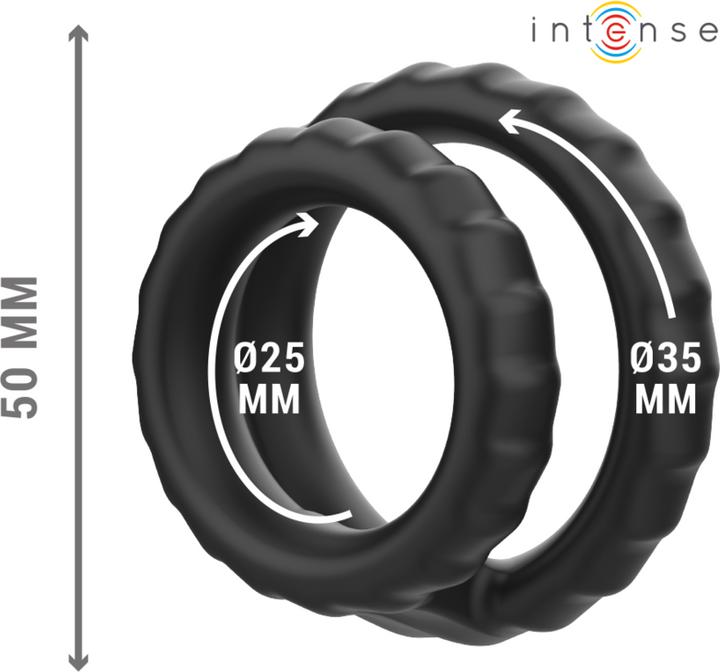 Image du produit Intense Dewey Doppelter Penisring Aus Silikon Schwarz Modell 2