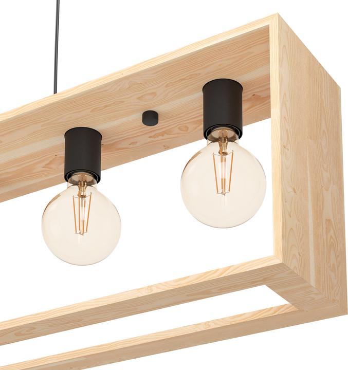 Actual product image EGLO Pendant lamp FAMBOROUGH 5x E27, Black/Nature (E27)