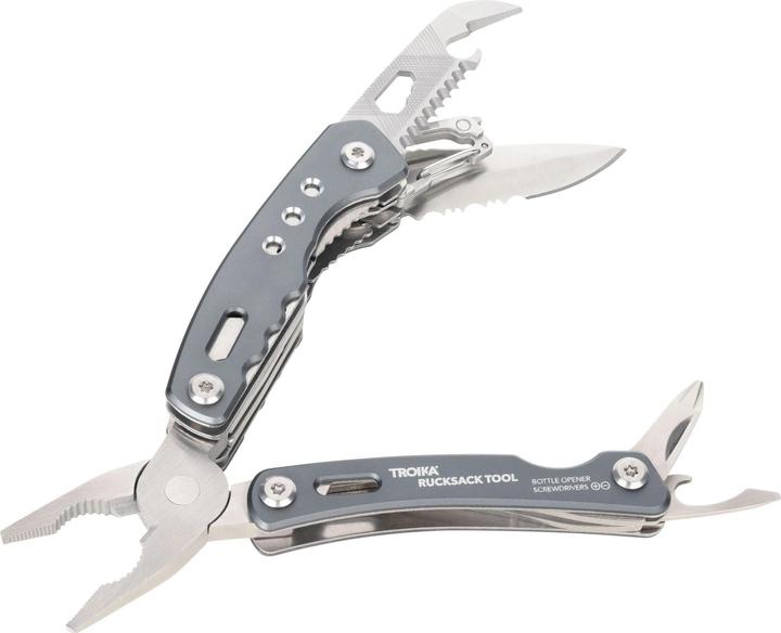 Actual product image Troika Pocket knife backpack tool with 15 functions, grey, type (15 Functions)