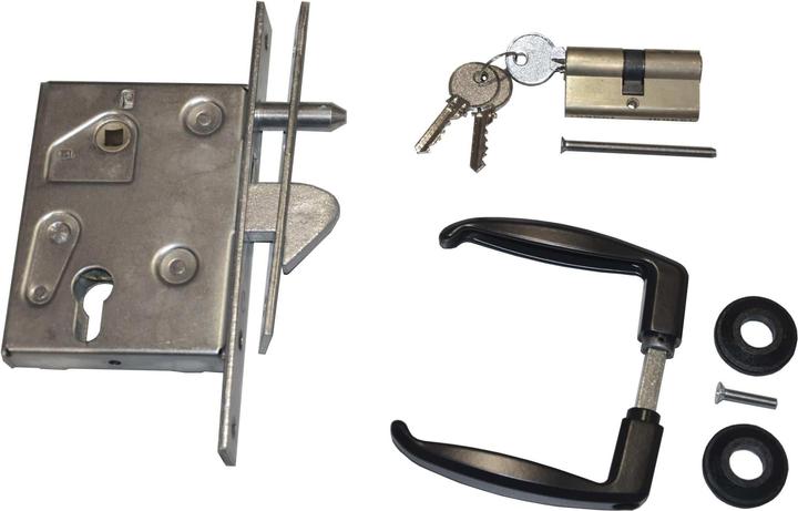 Actual product image HBS Sliding door lock set PZW PZW 25/60/72/8 mm galvanised angular Forend length 210 mm