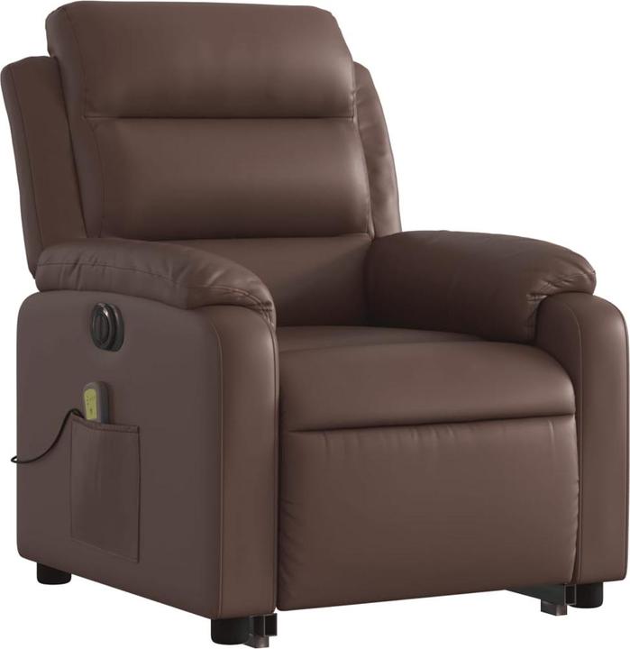 Actual product image VidaXL Massage armchair electric stand-up aid recliner armchair armchair brown imitation leather