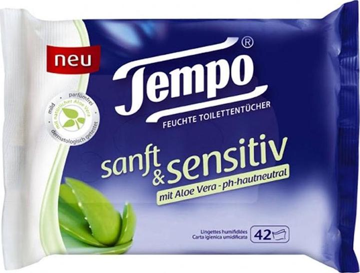 Actual product image Tempo Wet wipes soft&sensitive Aloe Vera (42 Piece)
