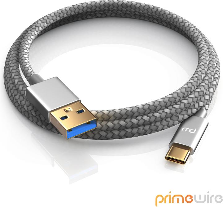 Produktbild Primewire USB-C 3.1 Kabel, USB Typ C zu Typ A, Datenkabel, Ladekabel, Nylonmantel, bidirektional, Geschirmt (1 m, USB 3.1)