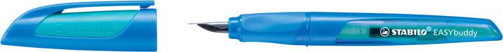 Produktbild STABILO Füllhalter EASYbuddy L, Linkshänder, blau Schreiblernstift mit Soft-Griffzone aus rutschf... (Dunkelblau, Hellblau, 1 x)