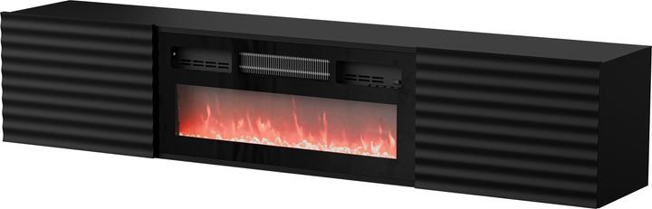 Image du produit Cama RTV Armoire TULA 183x35x37 noir mat + cheminée noire (183 x 35 x 37 cm)