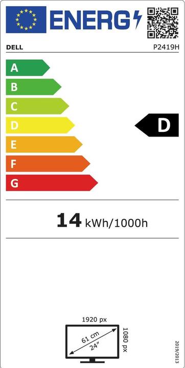 Energy Label Dell P2419H (1920 x 1080 pixels, 24")