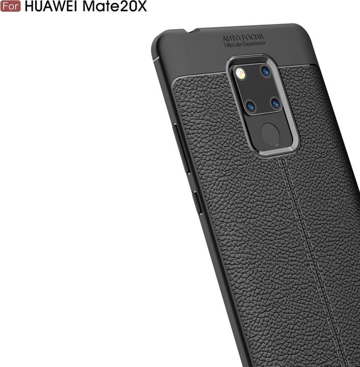 Actual product image Screenguard Huawei Mate 20 X Case Leather Design TPU Cover (Mate 20 X)