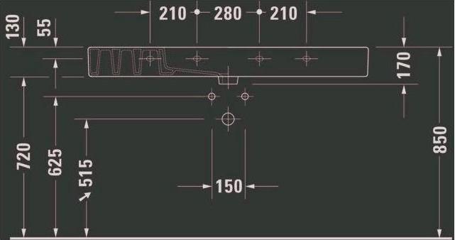 Produktbild Duravit Möbel-Waschtisch Vero 125 cm weiss 0329120000 (490 mm, 1250 mm)