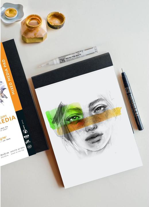 Actual product image Rhodia Touch Mixed Media Pad (250 g/m², 100 x)