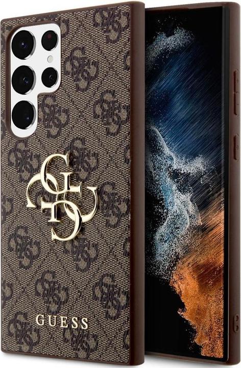 Actual product image Guess PU 4G Metal Logo Case- brown (Samsung Galaxy S24 Ultra)