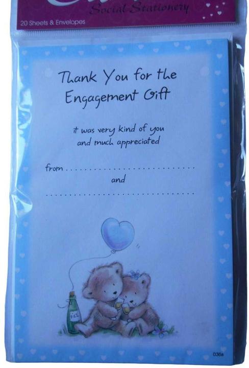 Produktbild Generic Grusskarte Thank You For The Engagement Gift 20erPack Karton (20 Stk.)