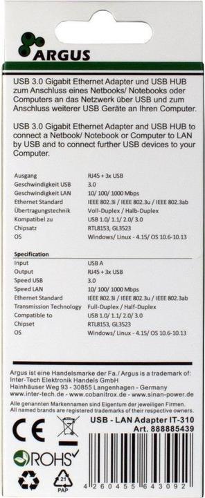 Image du produit Intertech IT-310 (USB-A, 4 Ports)