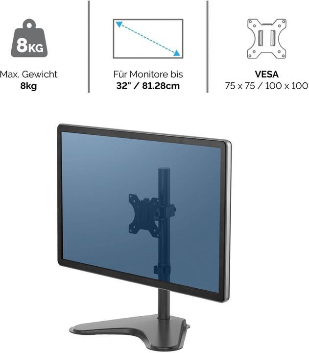 Actual product image Fellowes Freestanding Single Monitor Arm Professional Series (Table, 32")