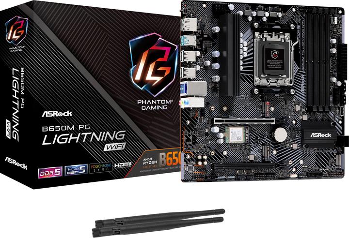 Produktbild AsRock B650M PG Lightning WiFi (AM5, AMD B650, mATX)