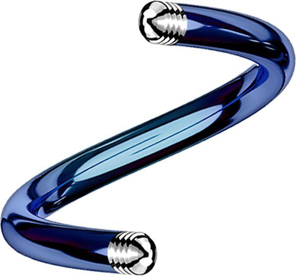 Star Piercing Micro Spiralen-Stab dunkelblau (ohne Messing, Titan G23)