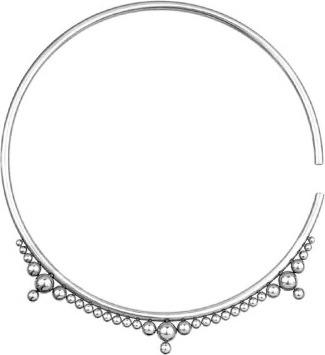 Star Piercing Tunnel Anhänger Ring silber Kugeln Dreiecke (Chirurgenstahl 316L)