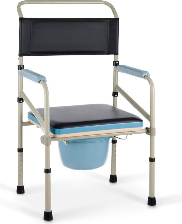 Actual product image Vonoya Höhenverstellbarer Toilettenstuhl mit Eimer und gepolsterter Sitzfläche, faltbar (Lavatory)