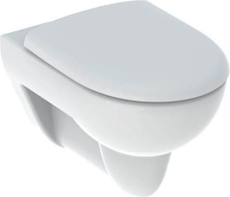 Geberit Wand-Tiefspül-WC RENOVA mit Spülrand, mit WC-Sitz weiss