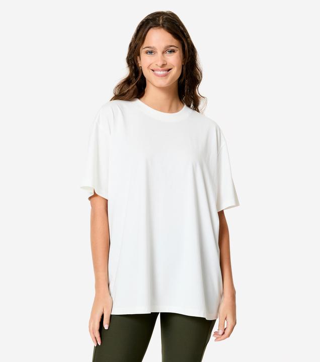 Immagine prodotto Domyos T-shirt oversize da donna con scollo rotondo - beige (L)
