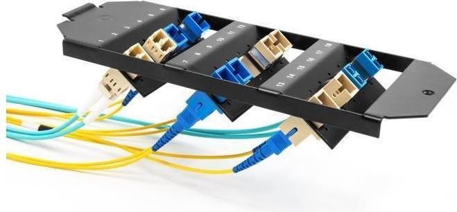 Produktbild Delock LWL Halterung für Bodentank 18 Port für SC Simplex / LC Duplex Kupplungen schwarz (Patch Panel)