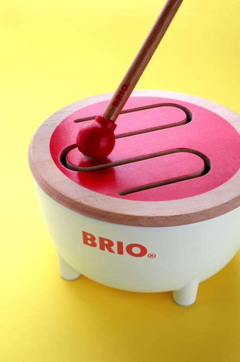 Actual product image Brio Wood musical instrument drum (German, French, Italian, English)