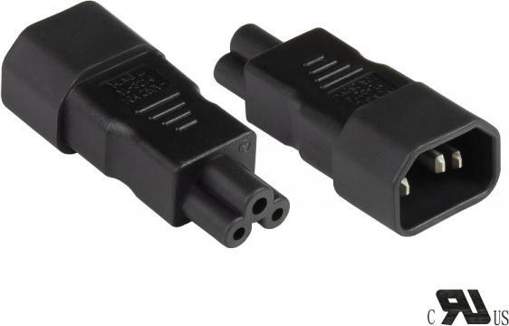 Image du produit Good Connections Adaptateur de courant prise froide C14 (droite) à prise trèfle C5 (droite), UL, noir, ®.