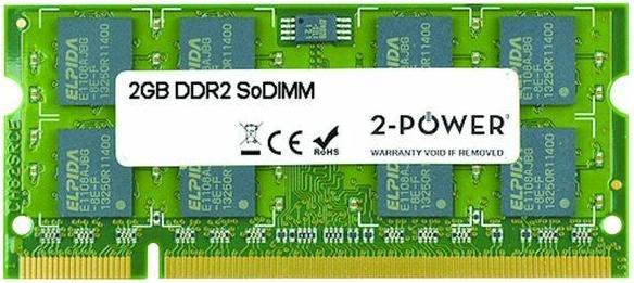 2-Power 2GB DDR2 800MHz SoDIMM (2 x 1GB, 800 MHz, DDR2-RAM, SO-DIMM)