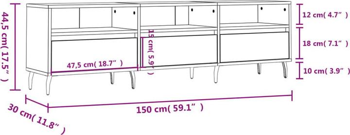 Produktbild VidaXL Ensley (150 x 30 x 44.5 cm)