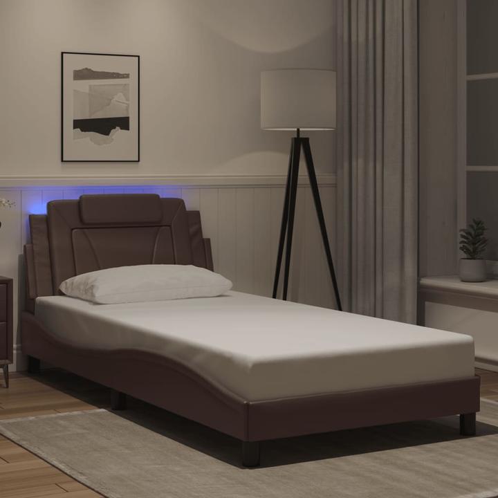 Produktbild VidaXL Bettgestell mit LED Kunstleder (100 x 200 cm)
