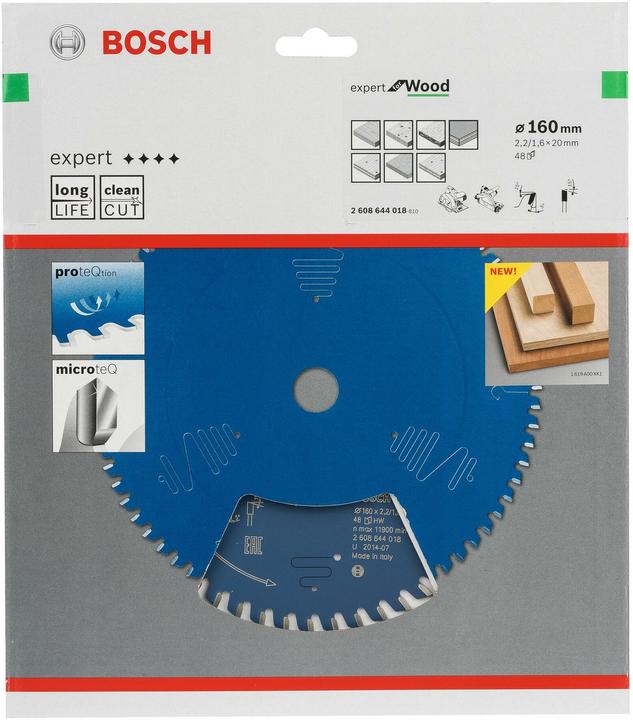 Actual product image Bosch Professional Zubehör Circular saw blade Expert for Wood, 160 x 20 x 2.2 mm, 48