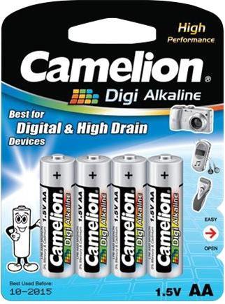 Immagine prodotto Camelion 11210406 - Batterie alcaline Digi AA / LR6 da 1,5 Volt, 4 pezzi, capacità 2700 mAh, idea (4 pz., AA, 2700 mAh)