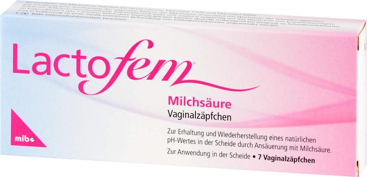 Immagine prodotto Mibe Supposte vaginali all'acido lattico Lactofem, 7 pezzi SUP (Supposte vaginali)