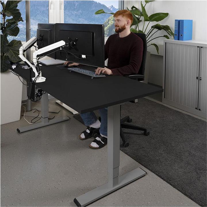 Produktbild Contini höhenverstellbarer Bürotisch 1.6x0.8m Schwarz / Gestell dunkelgrau