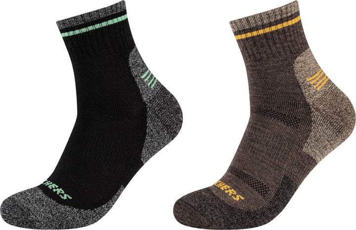 Skechers 2PPK Men Trail Wool Quarter Socks SK42052-8997 - (43, 46)