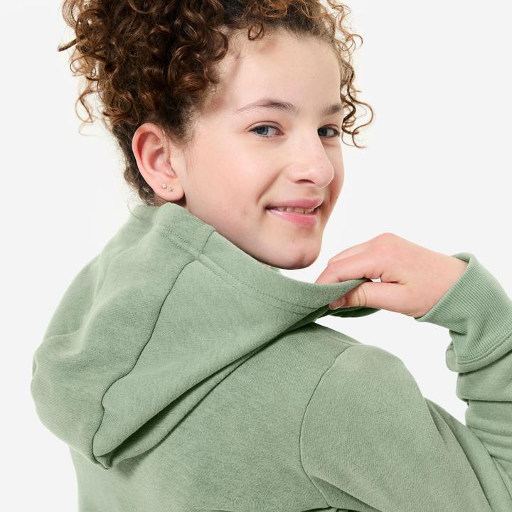 Image du produit Domyos Sweat zippé enfant, vert kaki (122)