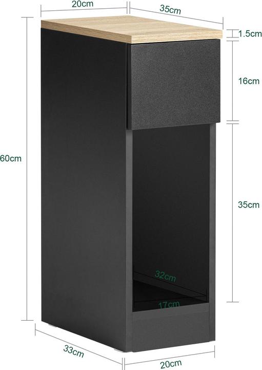 Produktbild SoBuy Nachttisch mit Schublade (20 x 60 x 35 cm)