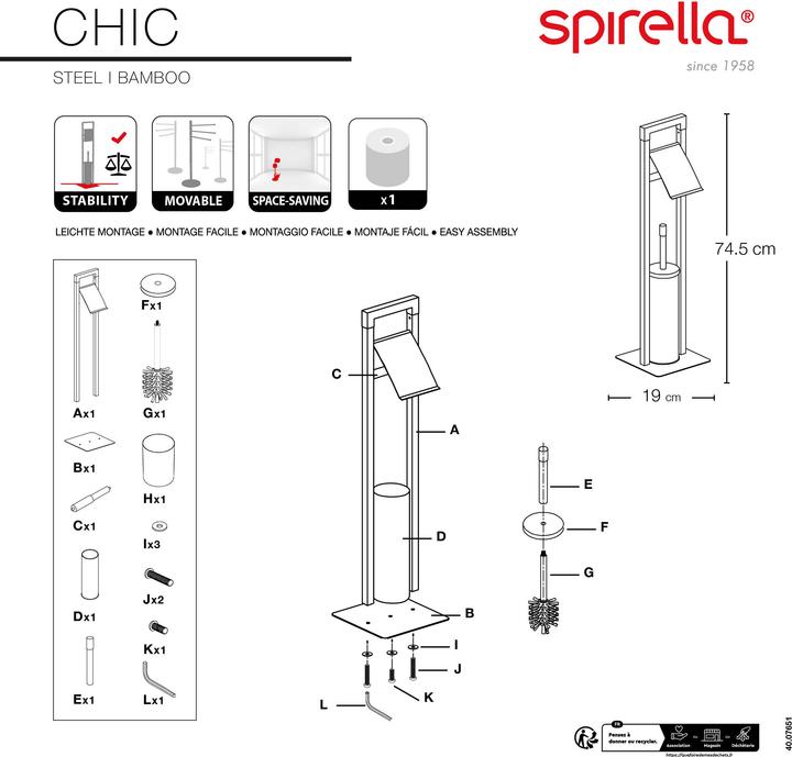 Image du produit spirella Ensemble de toilette CHIC brun/noir